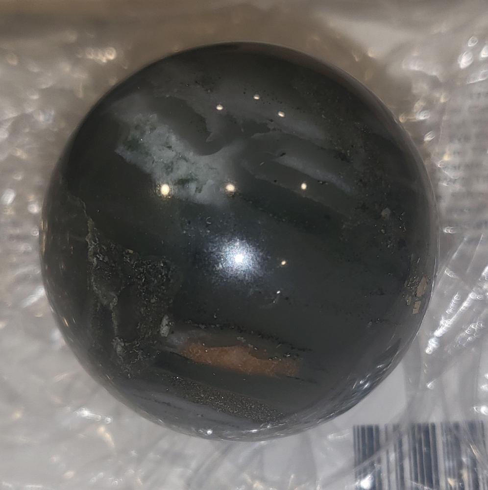 Elegant Dark Amethyst and Pyrite 1 1/2 inch Healing Cryatal Decorative Sphere